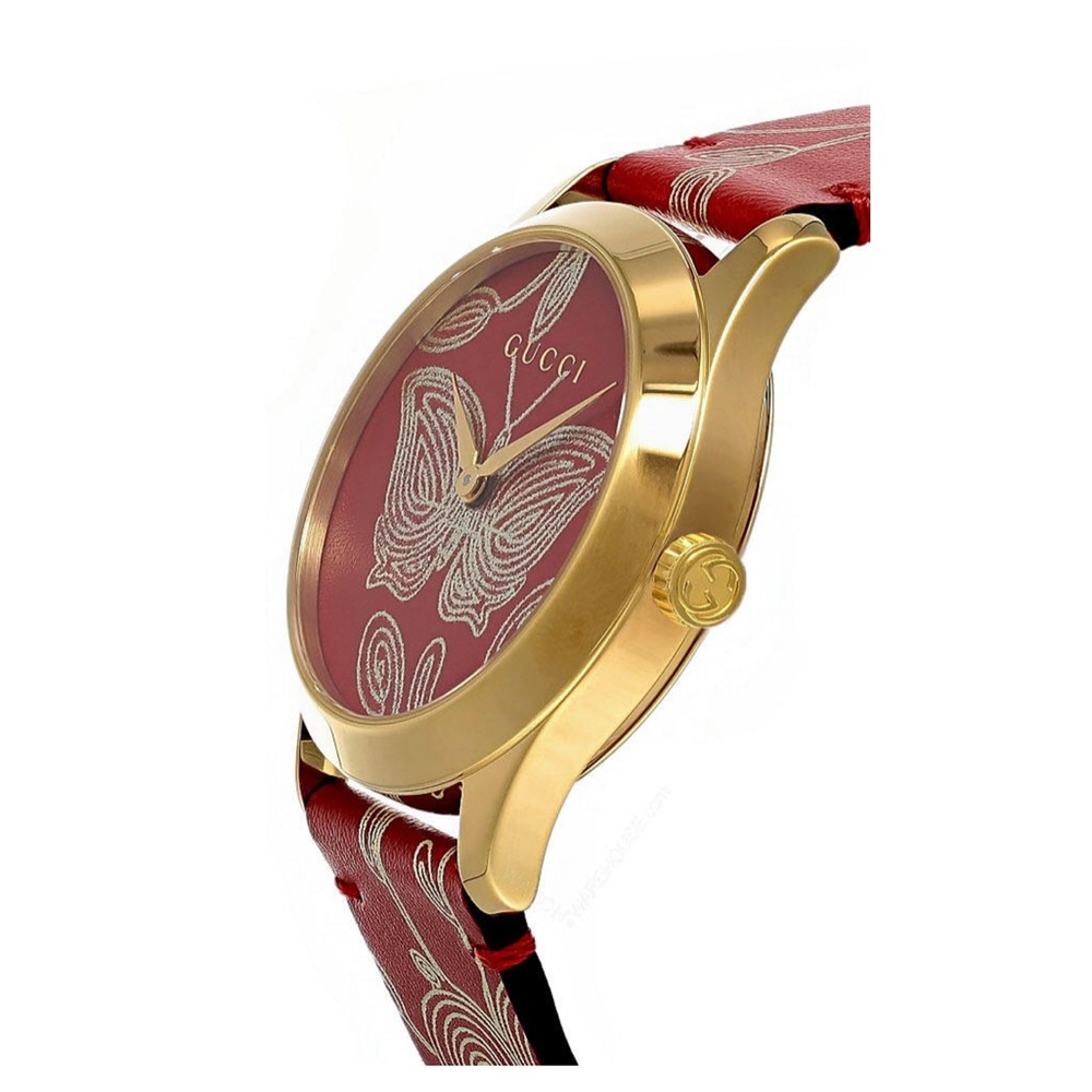 Gucci 38mm G-Timeless Red Butterfly Watch - Picture 3 of 4